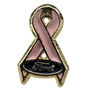 Ford Pink Ribbon Awareness Lapel Pin Breast Cancer Survivor Support